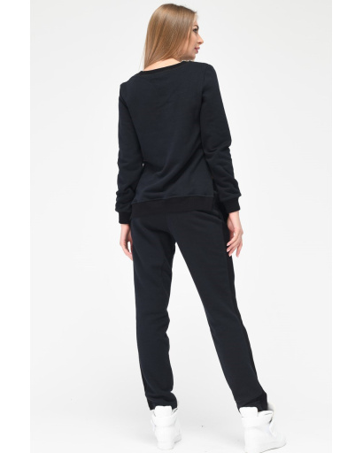 Чорний спортивний костюм зі світшотом та штанами 28147, Колір: Чорний, Розмір: XS, зображення 3