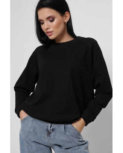 Модный свитшот оверсайз 36269, Цвет: Черный, Размер: XS, изображение 2