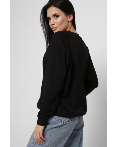 Модный свитшот оверсайз 36269, Цвет: Черный, Размер: XS, изображение 3