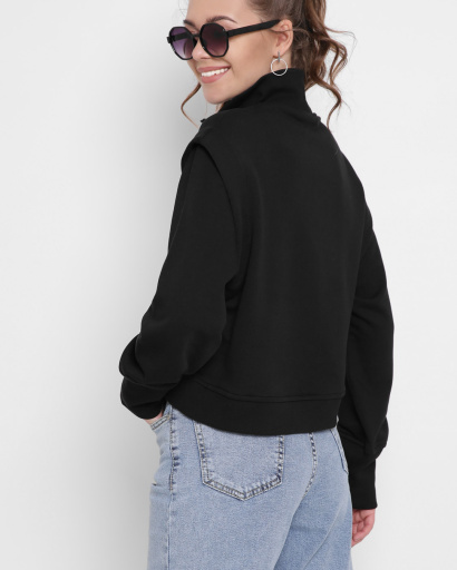 Свитшот оверсайз с застежкой 43310, Цвет: Черный, Размер: L, изображение 4