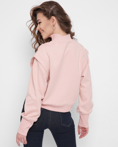 Стильный свитшот на застежке 43312, Цвет: Персиковий, Размер: S, изображение 6