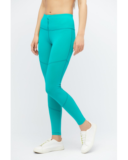 Зеленые спортивные леггинсы на застежке 32931, Цвет: Зеленый, Размер: L, изображение 2