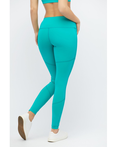 Зеленые спортивные леггинсы на застежке 32931, Цвет: Зеленый, Размер: L, изображение 3