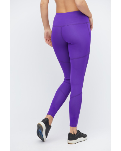 Фиолетовые спортивные леггинсы на застежке 32933, Цвет: Фиолетовый, Размер: M, изображение 3