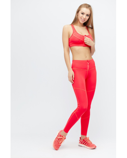 Коралловые спортивные леггинсы на застежке 32935, Цвет: Корал, Размер: L, изображение 2
