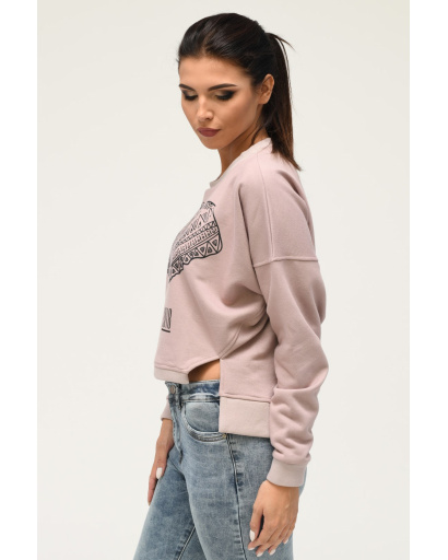 Стильный короткий свитшот со слоном 31969, Цвет: Светло-розовый, Размер: L, изображение 2