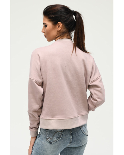 Стильный короткий свитшот со слоном 31969, Цвет: Светло-розовый, Размер: L, изображение 3