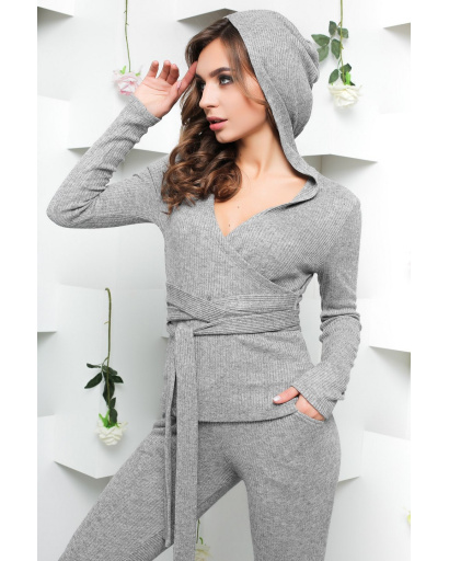 Серый теплый костюм 33069, Цвет: Серый, Размер: XS, изображение 3