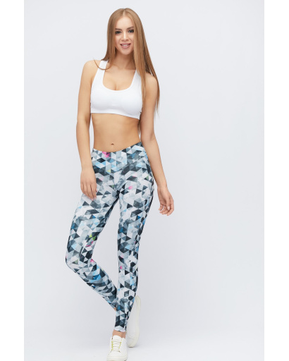 Спортивні легінси з незвичайним принтом 32925, Колір: Сірий, Розмір: S, зображення 2