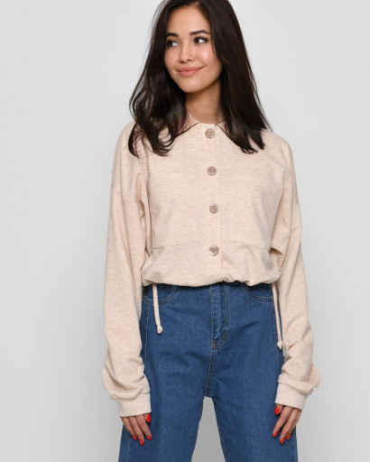 Модный бежевый жакет 44947, Цвет: Бежевый, Размер: L, изображение 2