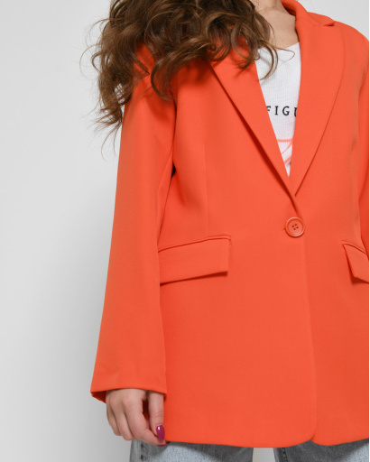 Яркий свободный пиджак оранжевого цвета 48563, Цвет: Оранжевый, Размер: L, изображение 6