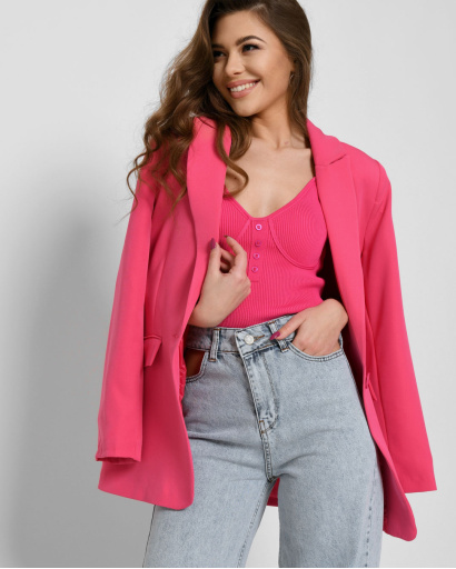 Свободный розовый пиджак 48564, Цвет: Розовый, Размер: L, изображение 3