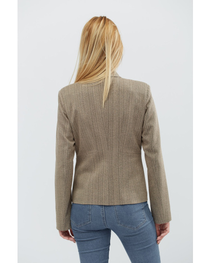 Жіночий коричневий жакет приталеного силуету 32310, Колір: Коричневий, Розмір: XS, зображення 3