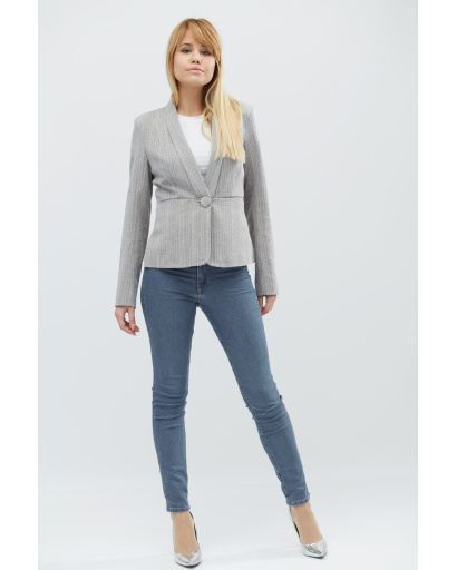 Жіночий бежевий жакет приталеного силуету 32311, Колір: Бежевий, Розмір: S, зображення 2