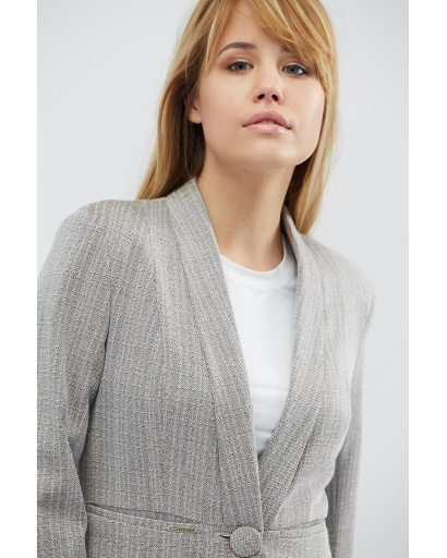 Жіночий бежевий жакет приталеного силуету 32311, Колір: Бежевий, Розмір: S, зображення 3