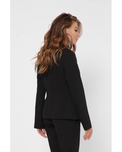 Элегантный черный пиджак с лацканами и пуговицей 36244, Цвет: Черный, Размер: S, изображение 4