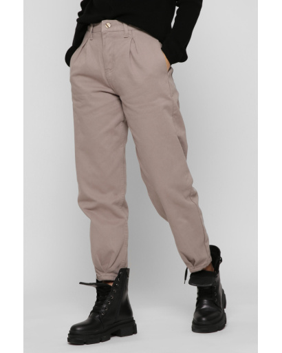 Широкие джинсы с высокой посадкой 38624, Цвет: Бежевый, Размер: 27, изображение 5