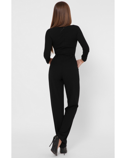 Черный однотонный комбинезон 36026, Цвет: Черный, Размер: XS, изображение 4