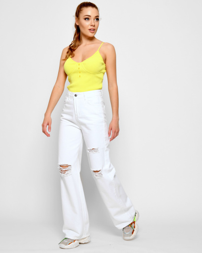 Білі джинси палаццо з розрізами 48532, Колір: Білий, Розмір: 25, зображення 2