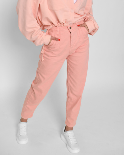 Джинси фасону "mom" 45922, Колір: Персиковий, Розмір: 25, зображення 2