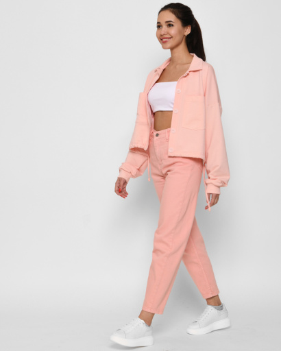 Джинси фасону "mom" 45922, Колір: Персиковий, Розмір: 25, зображення 5