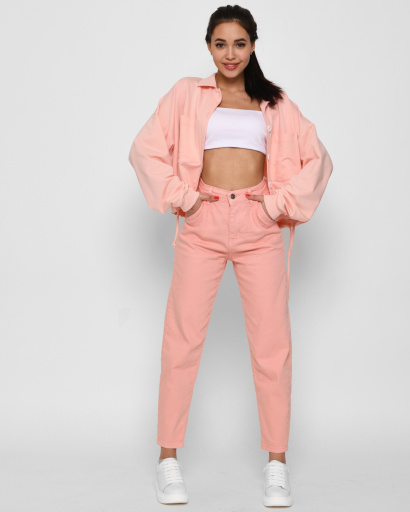 Джинси фасону "mom" 45922, Колір: Персиковий, Розмір: 25, зображення 6