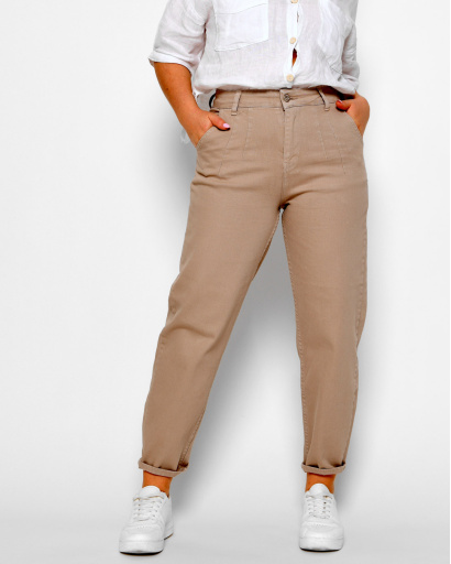 Бежеві джинси-мом 48542, Колір: Бежевий, Розмір: 31, зображення 2