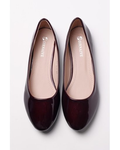 Балетки из эко-кожи с лаковым покрытием 35243, Цвет: Бордовый, Размер: 39, изображение 3