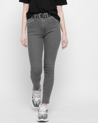 Серые джинсы скинни 43123, Цвет: Т. серый, Размер: 27, изображение 3