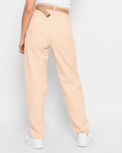 Бежевые джинсы слоучи с поясом 43127, Цвет: Бежевый, Размер: 28, изображение 3