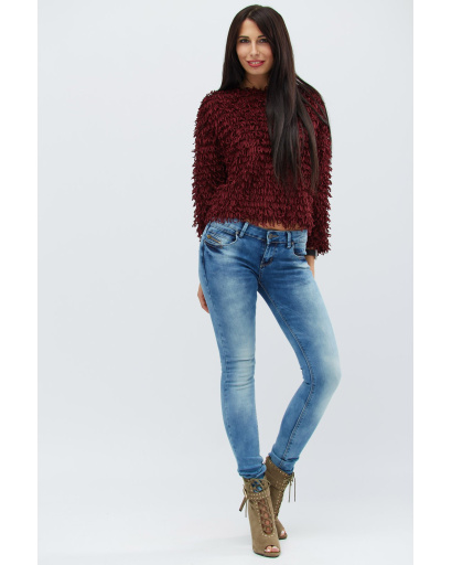 Джинси скінні з потертостями 30750, Колір: Блакитний, Розмір: 29, зображення 5