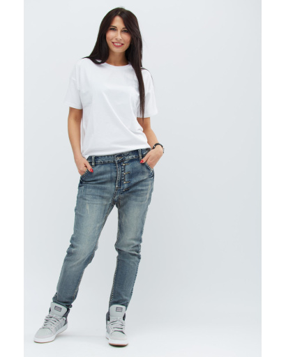 Стильные джинсы скинни с небольшими потертостями 30753, Цвет: Серый, Размер: 27, изображение 2