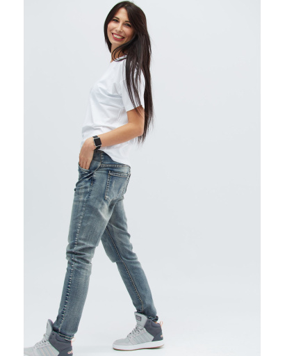 Стильные джинсы скинни с небольшими потертостями 30753, Цвет: Серый, Размер: 27, изображение 6