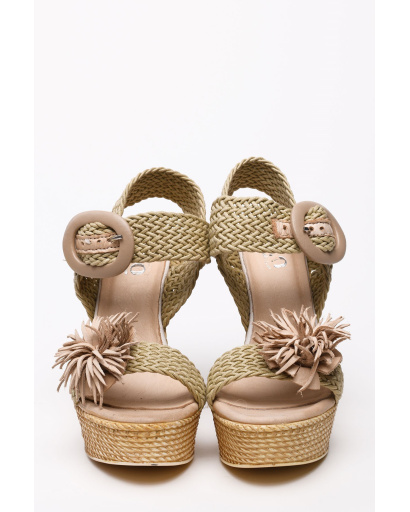 Плетеные босоножки на платформе 35262, Цвет: Бежевый, Размер: 37, изображение 2