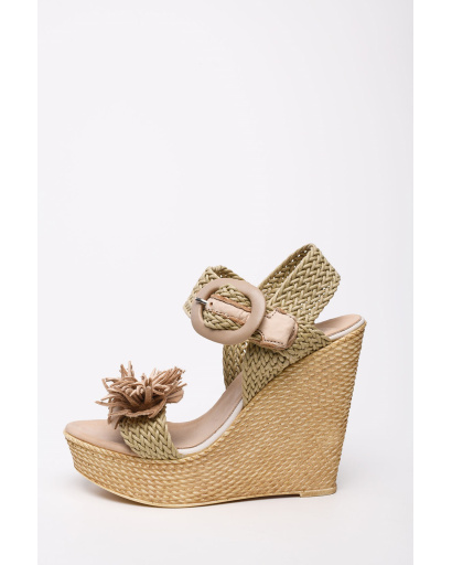 Плетеные босоножки на платформе 35262, Цвет: Бежевый, Размер: 37, изображение 3