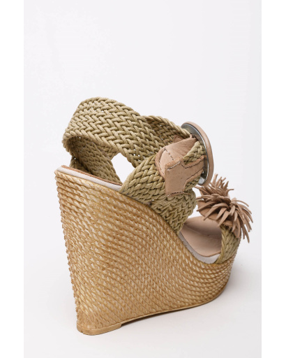 Плетеные босоножки на платформе 35262, Цвет: Бежевый, Размер: 37, изображение 4