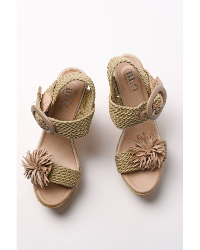 Плетеные босоножки на платформе 35262, Цвет: Бежевый, Размер: 37, изображение 5