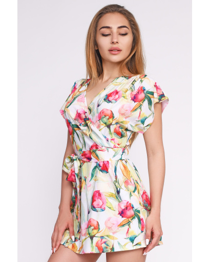 Комбинезон из хлопка на лето 33835, Цвет: Молочний, Размер: XS, изображение 2