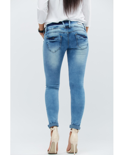 Женские джинсы-скинни 30995, Цвет: Голубой, Размер: 30, изображение 3