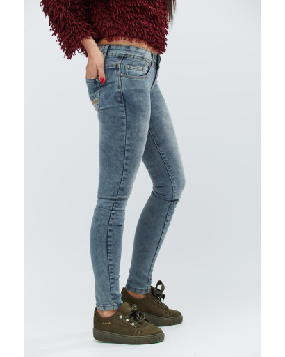 Жіночі темні джинси скінні 30662, Колір: Сірий, Розмір: 30, зображення 4