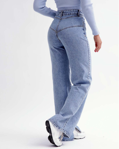 Блакитні жіночі джинси 55798, Колір: Блакитний, Розмір: S, зображення 3