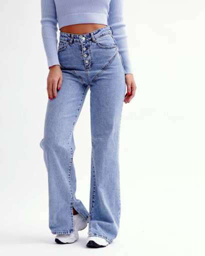 Блакитні жіночі джинси 55798, Колір: Блакитний, Розмір: S, зображення 5