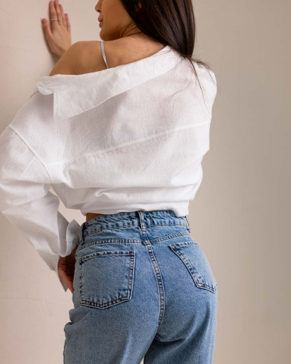 Голубые джинсы эспаньолы 55801, Цвет: Голубой, Размер: XS, изображение 3