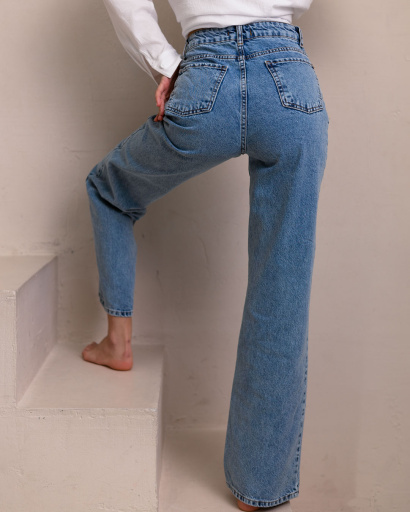 Голубые джинсы эспаньолы 55801, Цвет: Голубой, Размер: XS, изображение 5