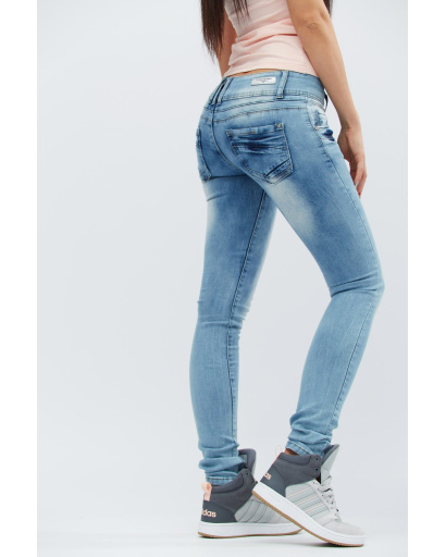 Светлые джинсы скинни 30758, Цвет: Голубой, Размер: 27, изображение 4