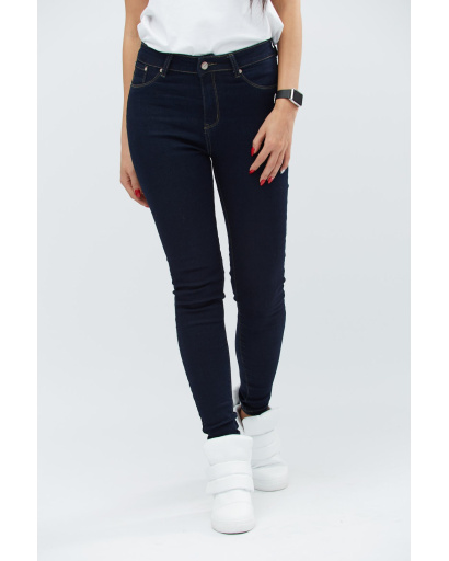 Темно-синие джинсы скинни 30991, Цвет: Темно-синий, Размер: 28, изображение 4