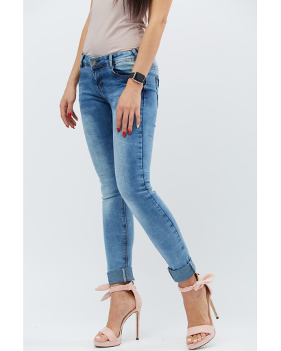 Джинсы скинни на низкой посадке 30992, Цвет: Голубой, Размер: 28, изображение 6