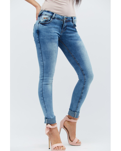 Джинсы скинни на низкой посадке 30992, Цвет: Голубой, Размер: 28, изображение 4