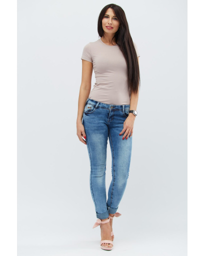 Джинсы скинни на низкой посадке 30992, Цвет: Голубой, Размер: 28, изображение 2