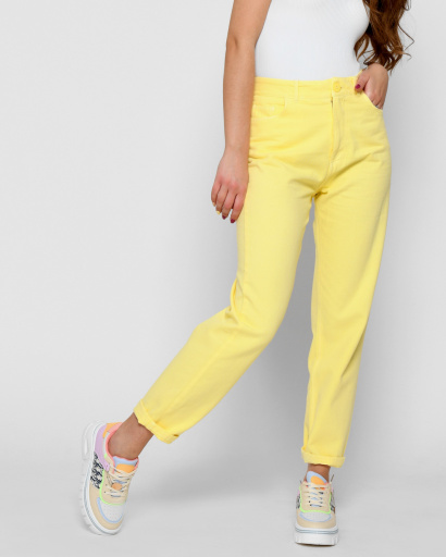 Жовті джинси релакси 48368, Колір: Жовтий, Розмір: M, зображення 3